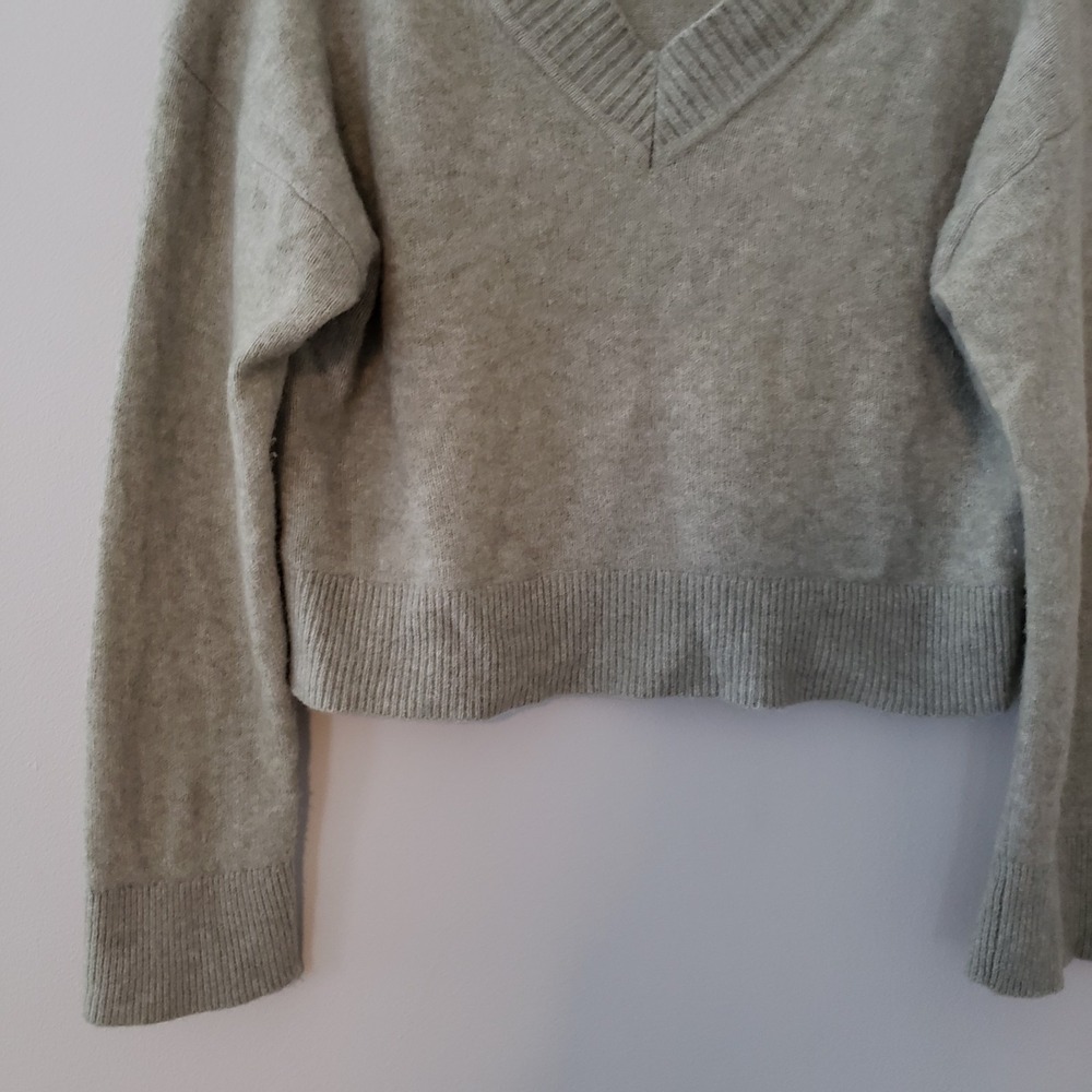 Abercrombie & Fitch Womens Wool Blend Preppy Cropped Sweater Small Cozy Green - Picture 4 of 5